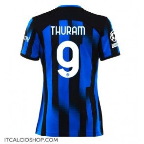 Inter Milan Marcus Thuram #9 Prima Maglia Femmina 2023-24 Manica Corta